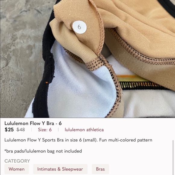 Lululemon Multi Water Color Flow Y Bra (Size 6) - Picture 6 of 6